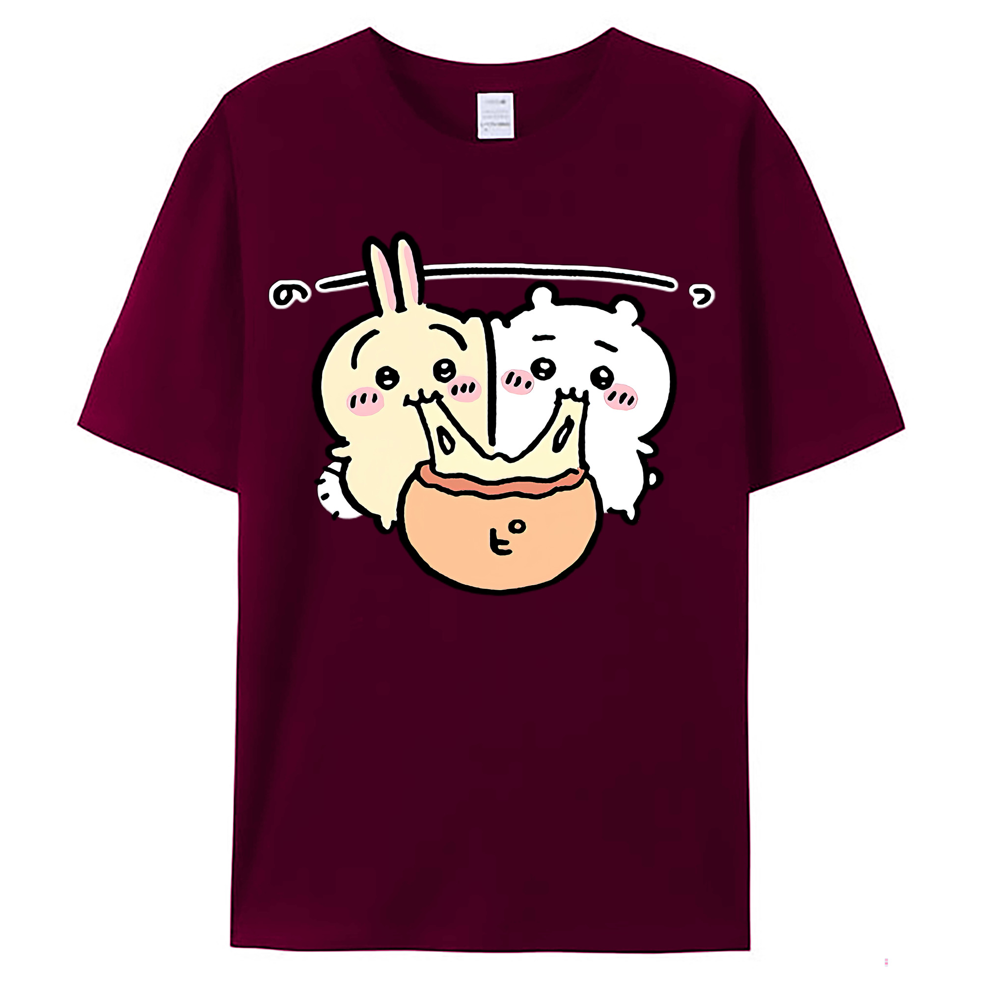 （画像用） ちいかわ うさぎ Chii-kawa usagi レディースカジュアルプリントTシャツ（綿100％）